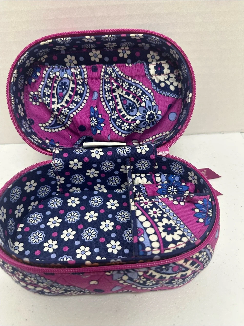 Vera Bradley Pink Paisley Travel Jewelry Organizer Case